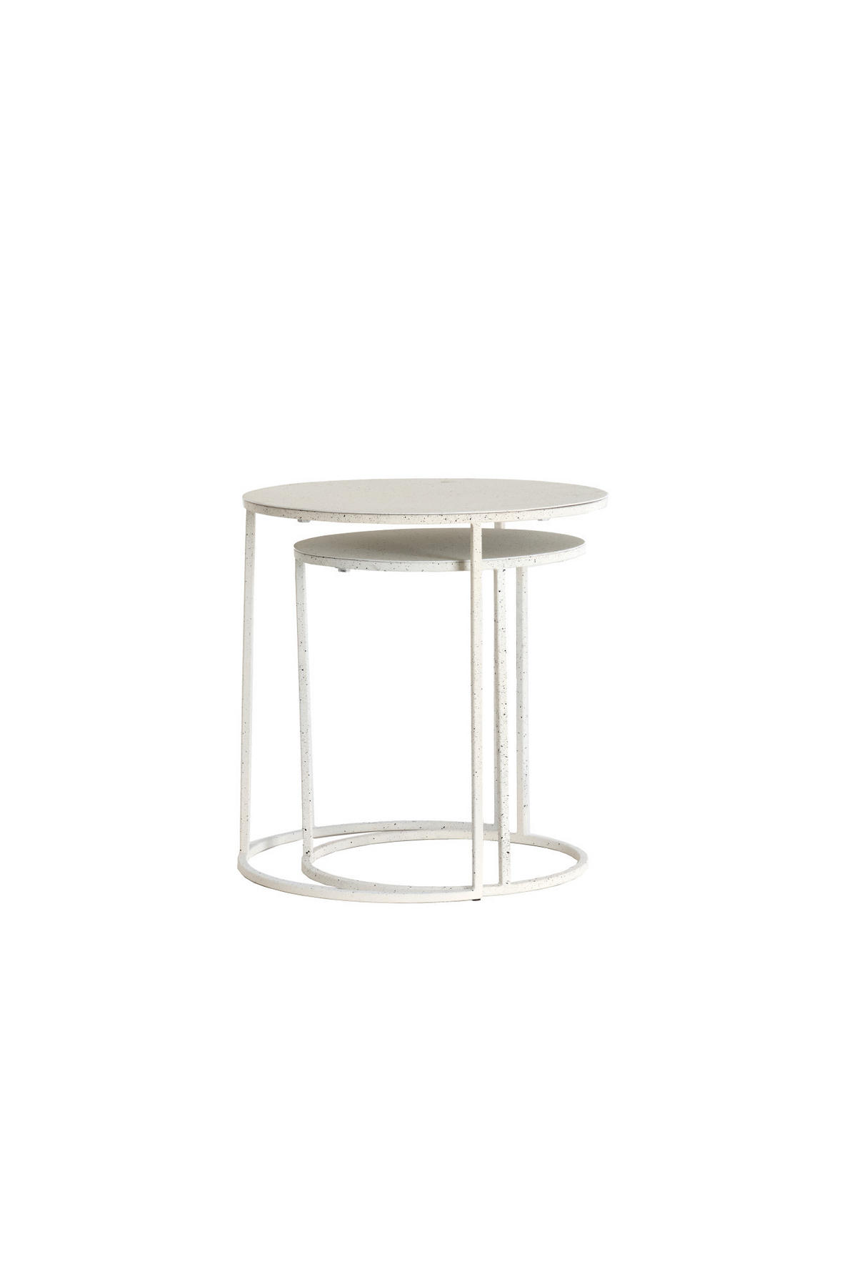BEISTELLTISCH Sadar Weiß Ø52/46 cm 2er-Set - Weiß, Metall (52/52/46cm) - Light & Living