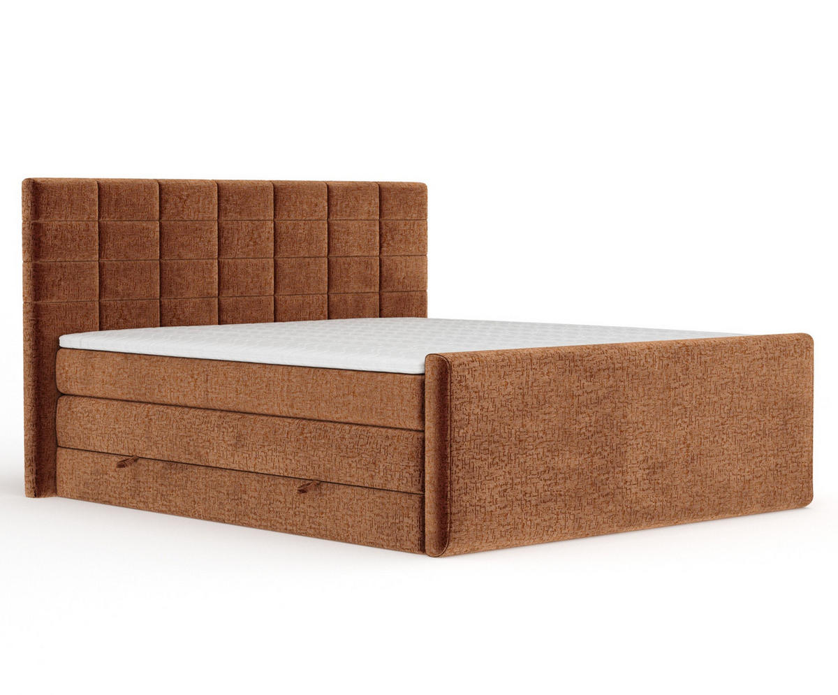 BOXSPRINGBETT Ava Kupferfarbe 160/200 cm - Schwarz/Kupferfarben, Holz/Holzwerkstoff (160/200cm) - Maison de Reve