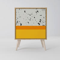 SIDEBOARD DYED BY ORANGE, Eichefarben, 57,5x42x77,5 cm, Schräge Buchenholzfüße - Eichefarben/Buchefarben, Holzwerkstoff/Buchenholz (57.5/77.5/42cm) - SpaceRebels