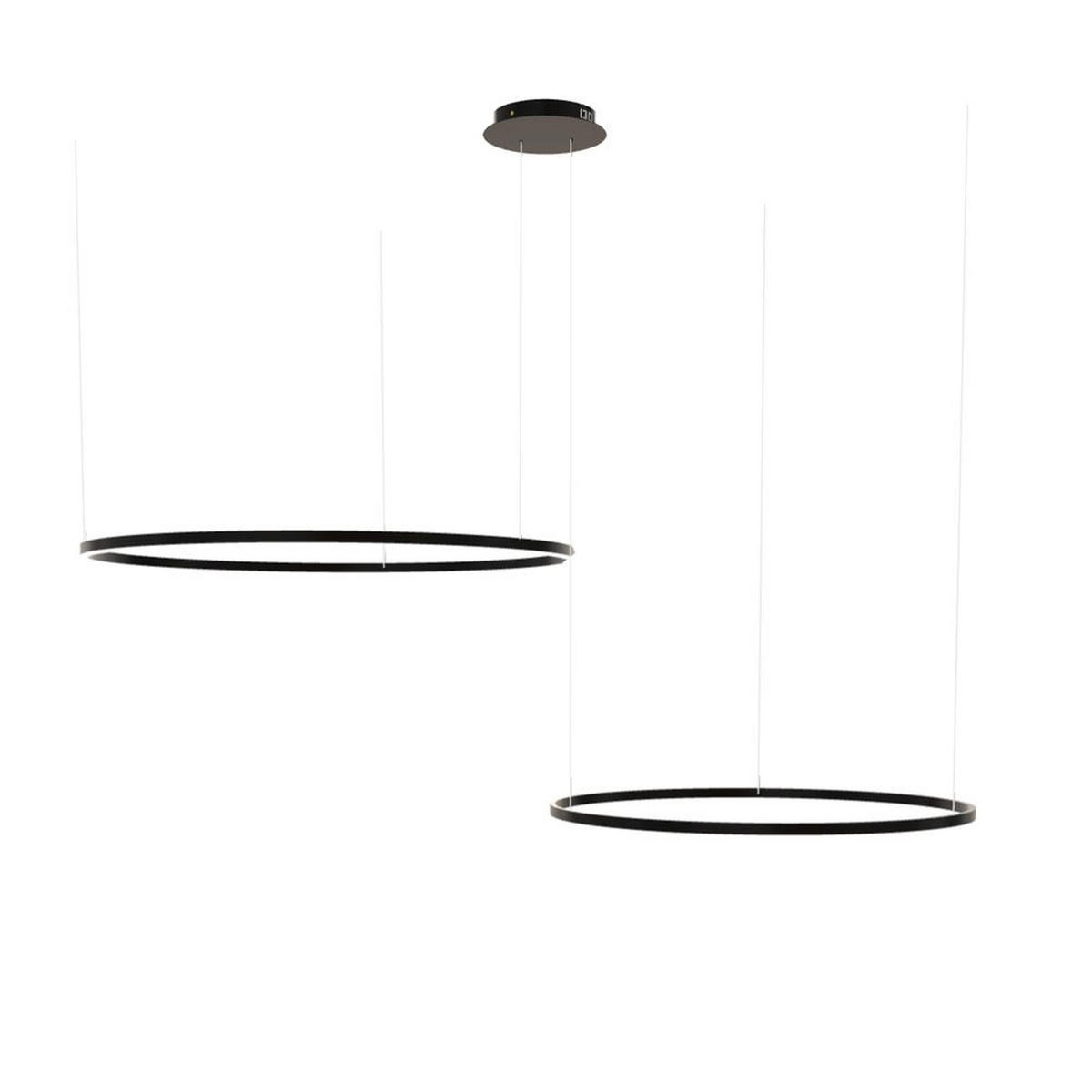 LED-HÄNGELEUCHTE 2er Ring Schwarz Ø 120 | 100cm - Schwarz, Metall (1.3/120/3.3cm) - s.luce
