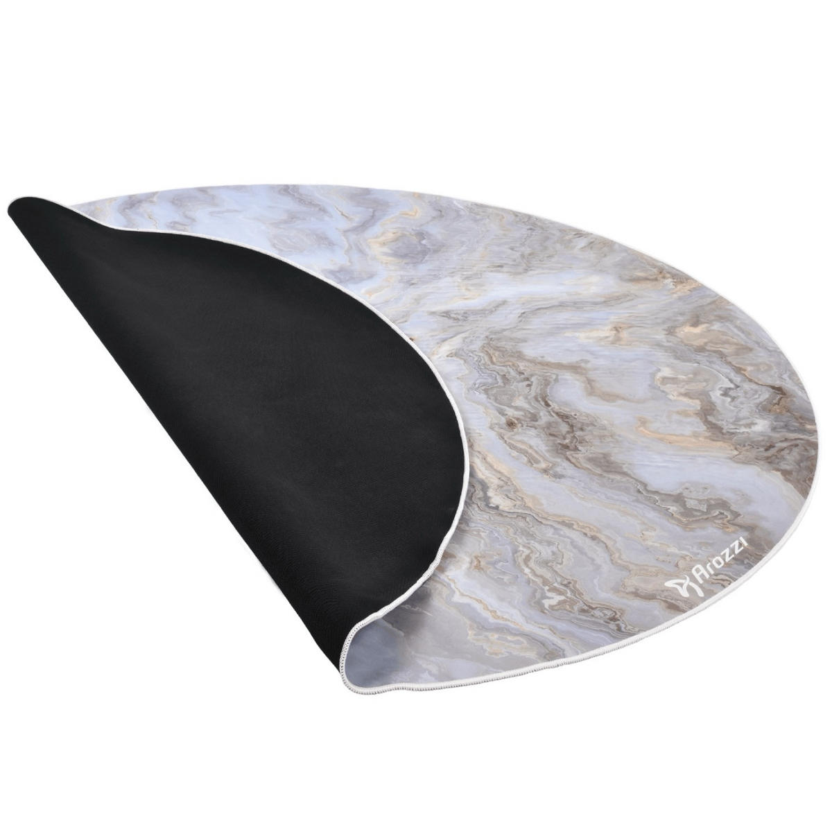 BODENSCHUTZMATTEN Zona Runden 121 cm Weißer Marmor - Weiß, Textil (121/121cm) - Arozzi