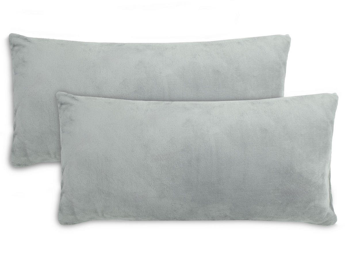 KISSENBEZUG, 2er-Set, 40x80 cm, 100% Polyester - Anthrazit, Textil (40/80cm) - Zollner