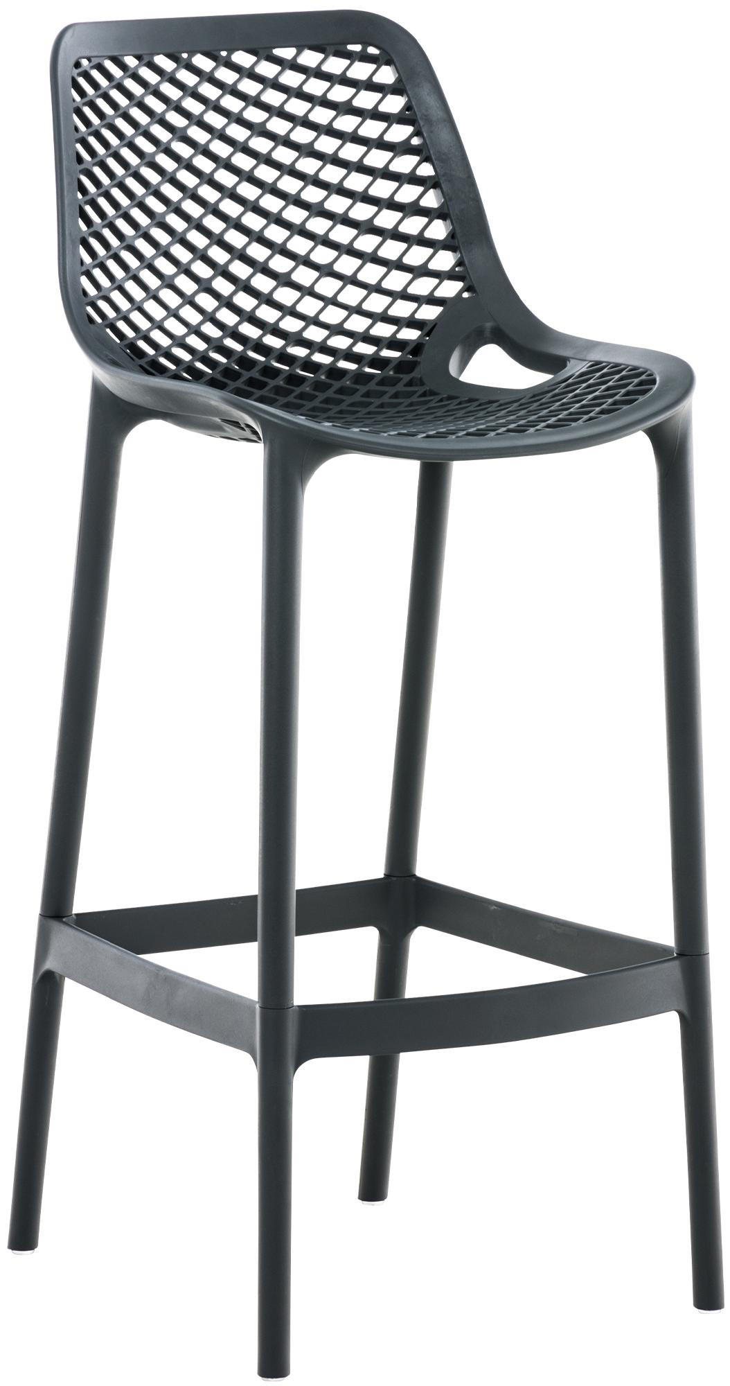 BARHOCKER Kunststoff Dunkelgrau - Dunkelgrau/Grau, Kunststoff (45/105/53cm) - CLP