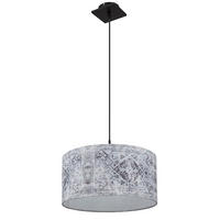 HÄNGELEUCHTE Metall Textilschirm Grau Blau - Grau, Metall (40/40/150cm)