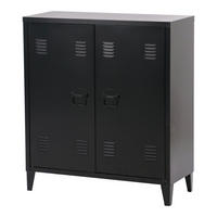 METALLSCHRANK Oripää - Schwarz, Metall (80/90/33cm) - [en.casa]