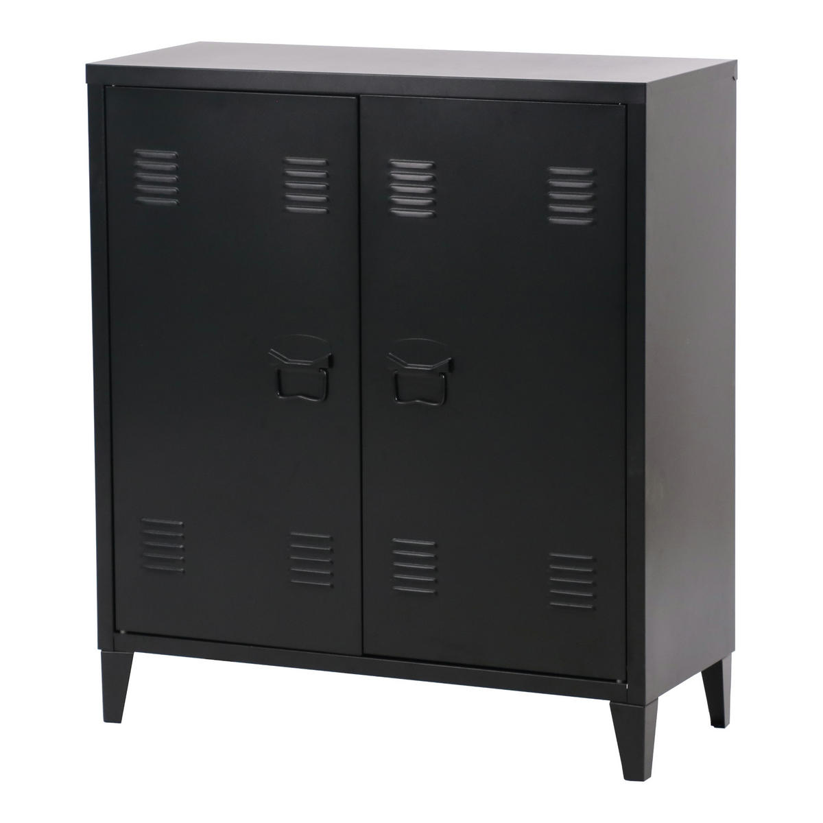 METALLSCHRANK Oripää - Schwarz, Metall (80/90/33cm) - [en.casa]