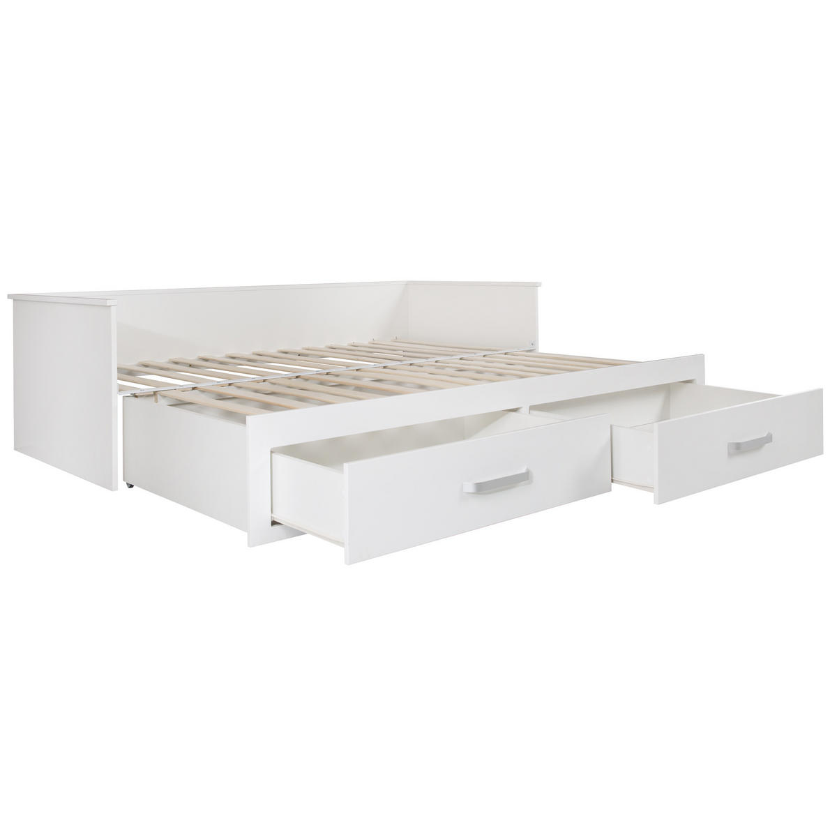TAGESBETT Moritz 90x200 cm bis 180x200 cm - Weiß, Holzwerkstoff (90/200cm) - Roba