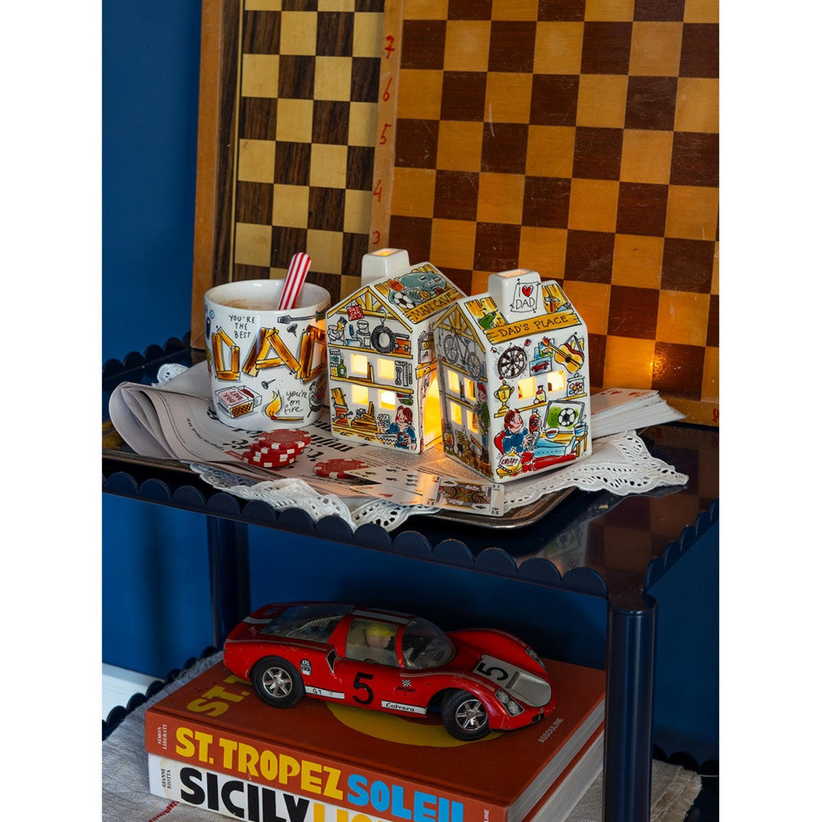 LICHTHAUS Vatertag Mancave in Bunt - 14,50cm - Multicolor, Keramik (8.5/14.5/8.3cm) - Blond Amsterdam