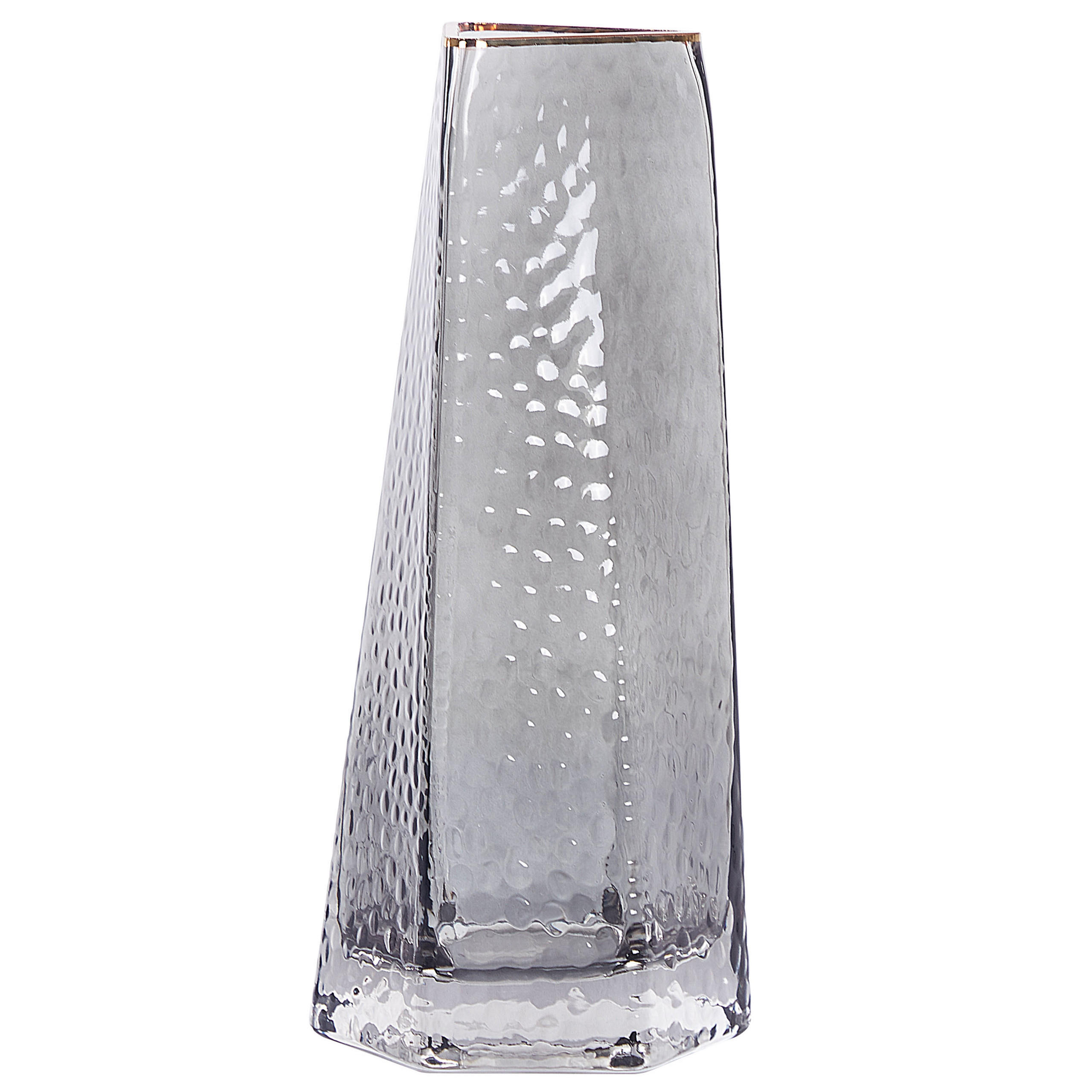 BLUMENVASE Glas grau Lilaia - Grau, Glas (27cm) - Beliani