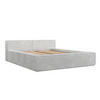 POLSTERBETT Casto mit Stauraum 200/200 cm Hellgrau im Poso Stoff - Hellgrau/Schwarz, Holz/Holzwerkstoff (200/200cm) - AltaBeds