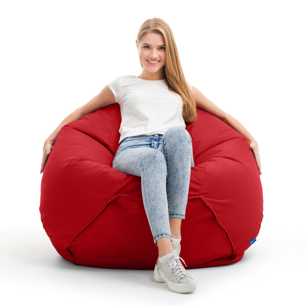 SITZSACK Classico L rot - Rot, Kunststoff (90/90/90cm) - Bruni