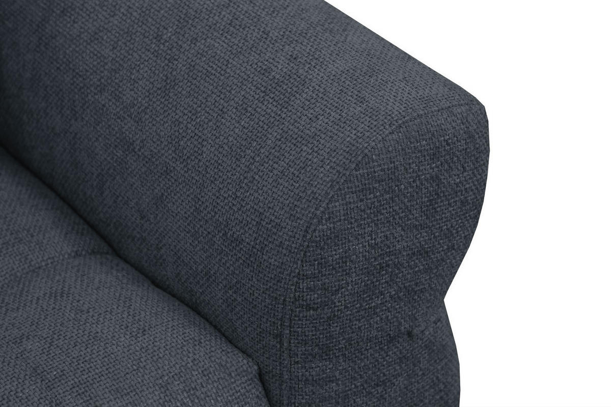 SOFA SALVINI 2-Sitzer, dunkelblau - Schwarz/Dunkelblau, Holzwerkstoff/Textil (176/88/99cm) - Courtois Laville