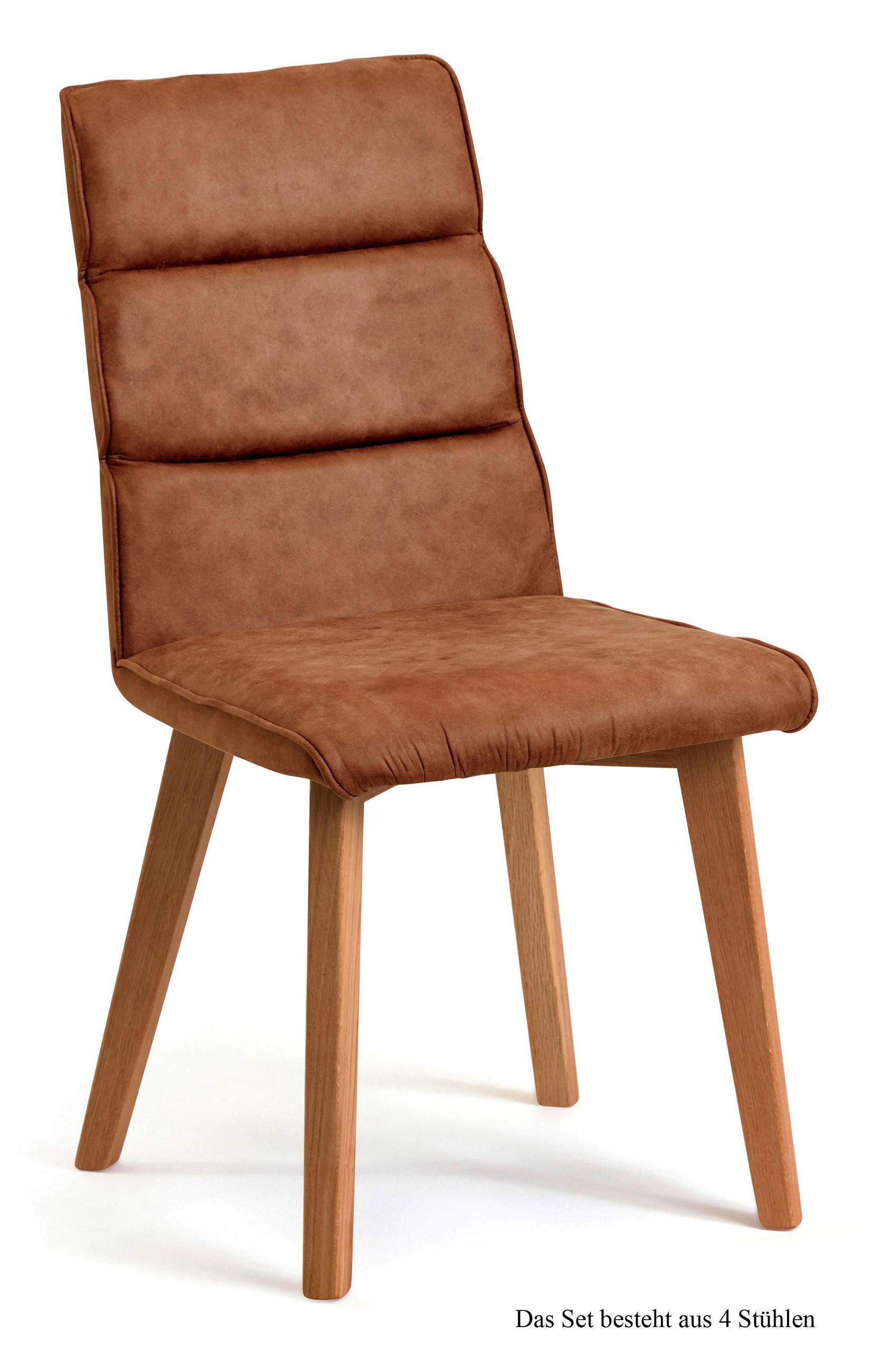ESSZIMMERSTUHL (4er-Set) Darell 47x92x60 Eiche geölt/Cognac - Cognac/Eichefarben, Kunststoff (60/92/47cm) - 58aufmkessel