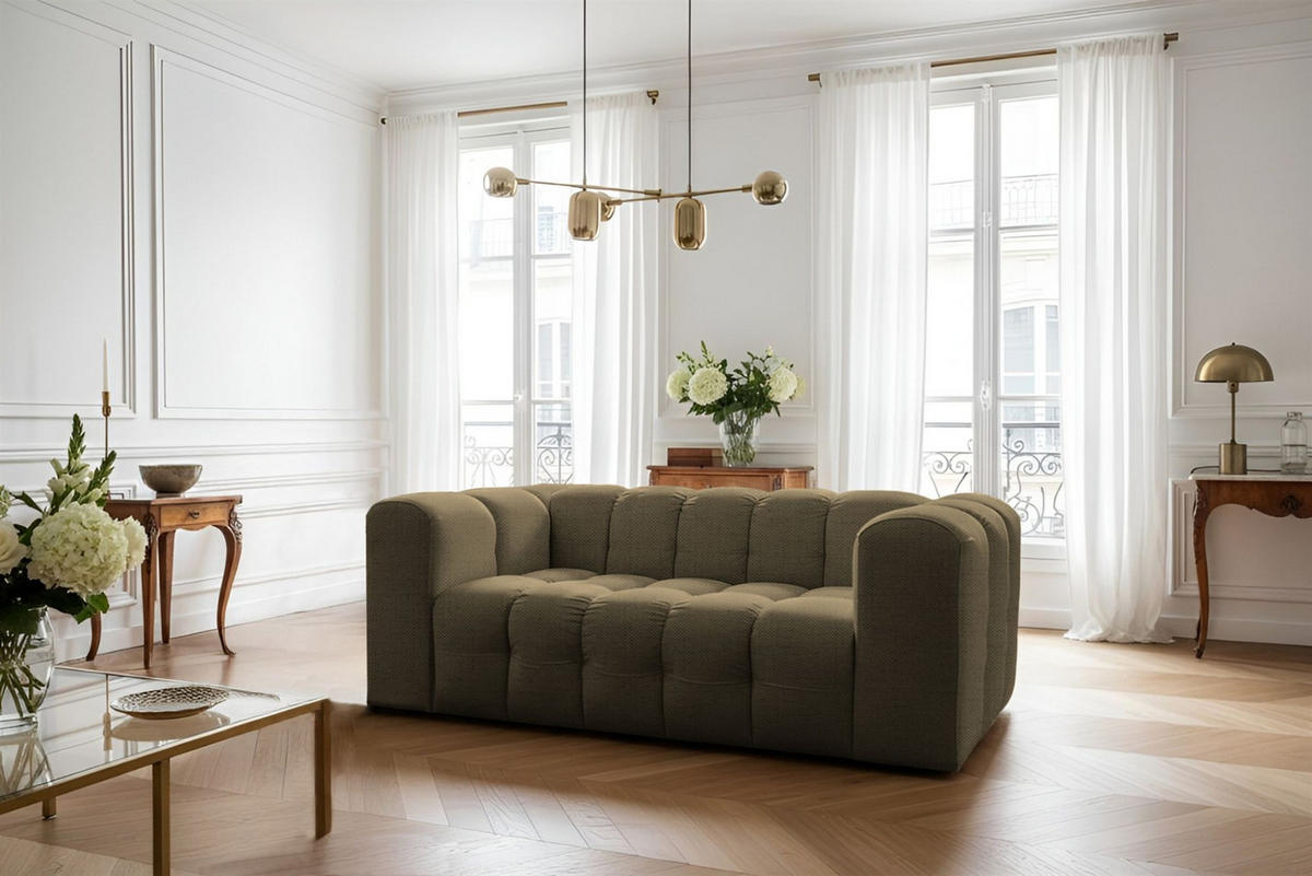 SOFA 2-sitzer Solvie In Moly - Grün, Holzwerkstoff/Textil (200/75/106cm) - Fun Möbel