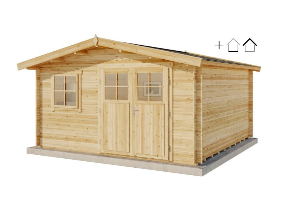 Alpholz Gartenhaus Natur 438x222x427 cm