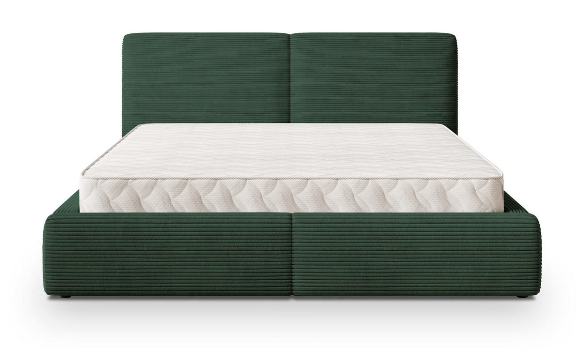 ČALOUNĚNÁ Postel FELURO 180x200 cm Zelená - zelená barva, kompozitní dřevo/textil (180/200cm) - MASSENO