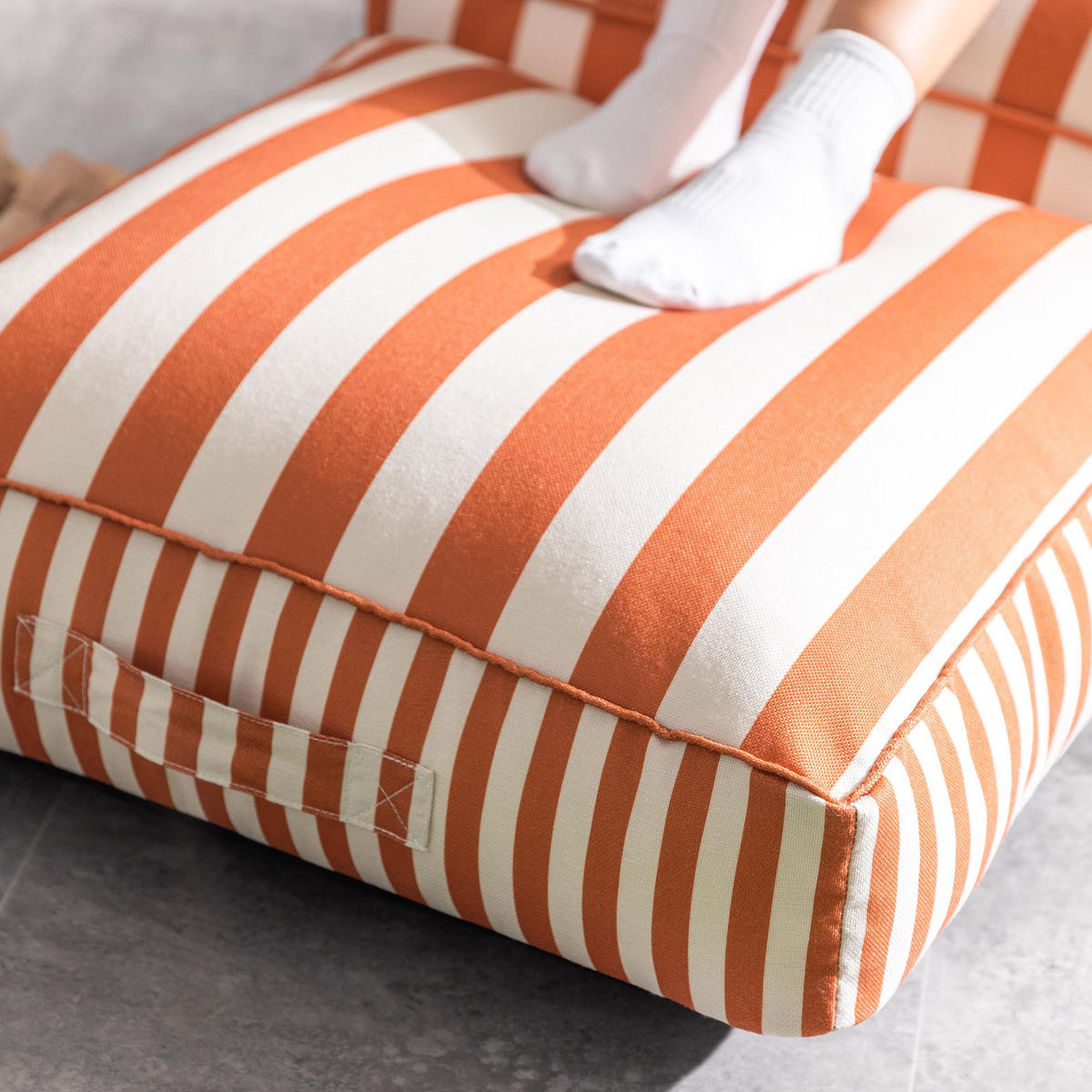 BODENKISSEN mit Sitzsackfüllung Solus - Orange, Textil (72/22/72cm) - icon