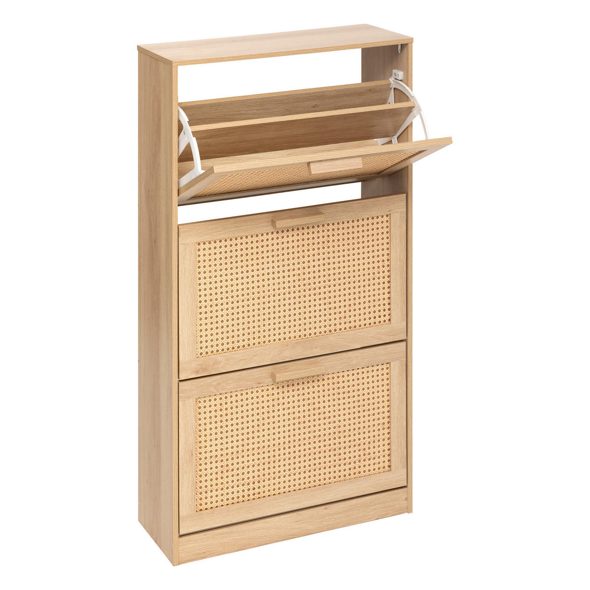 SCHUHSCHRANK Wiener Geflecht Cane 60/24/113 cm - Braun, Holzwerkstoff (24/113/60cm) - 5five Simply Smart