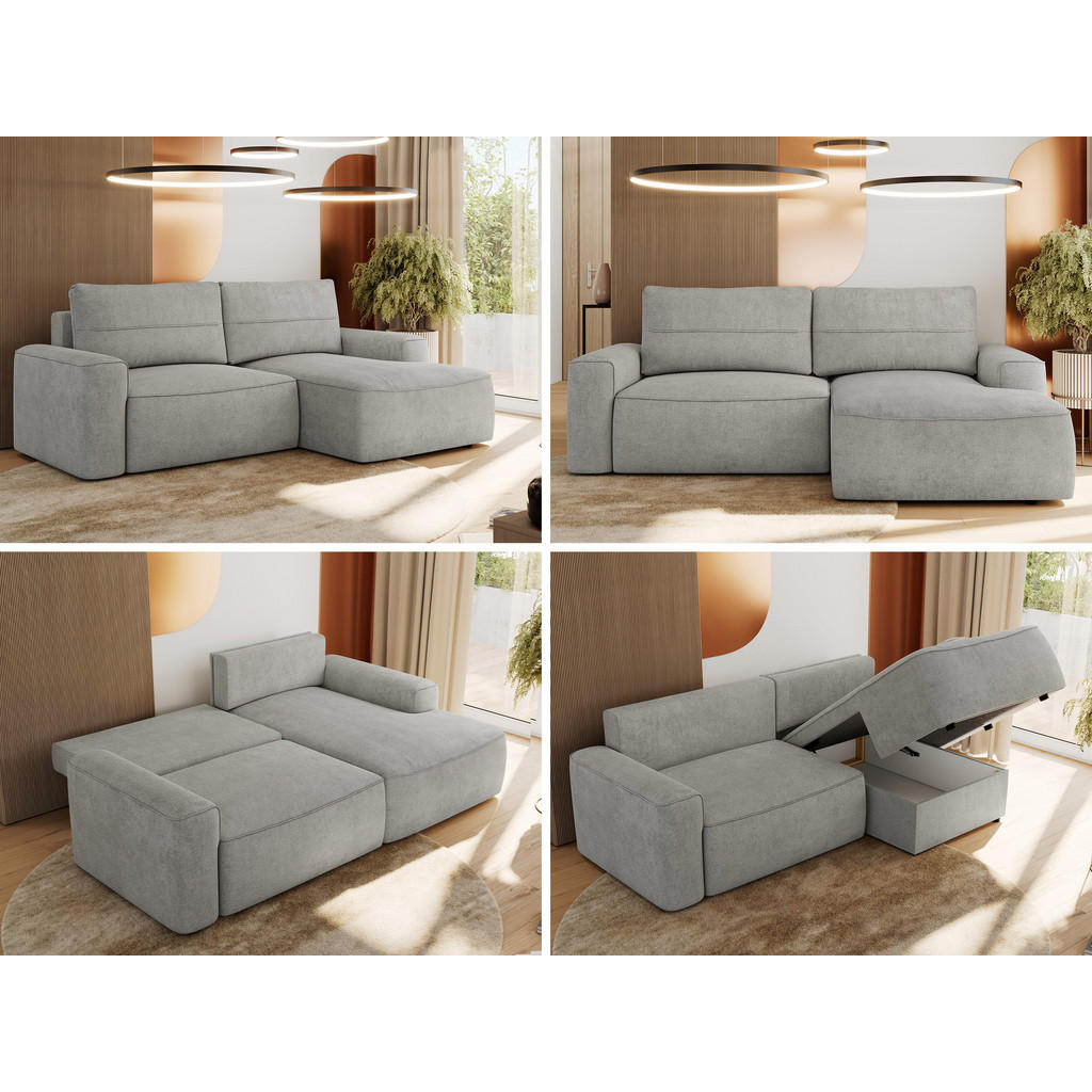 Thumbnail - MKS Ecksofa, Hellgrau, Textil, 3-Sitzer, L-Form,L-Form, 233x144 cm, Oeko-Tex®, Wohnzimmer, Sofas & Couches, Wohnlandscha...