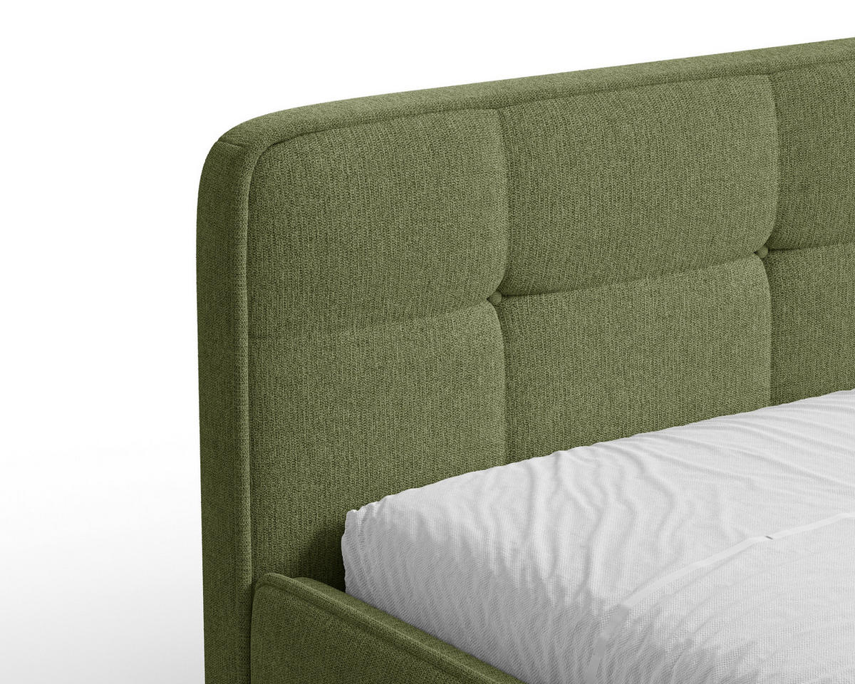 POLSTERBETT 17 140 x 200 cm – Aragon – Bett mit Federmechanismus und Stauraum - Olivgrün, Holz (140/200cm) - ROYAL24_MARKT