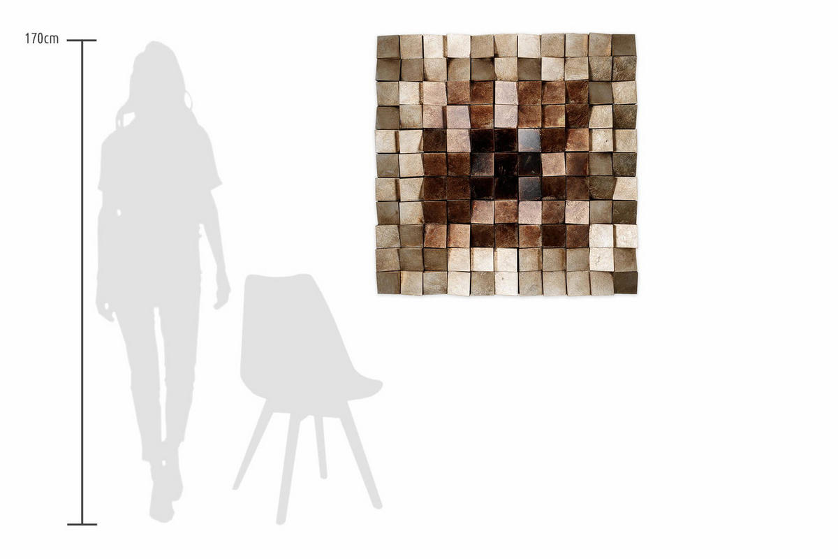 HOLZBILD Lustrous Pixel - Braun, Holz/Kunststoff (76/76cm)