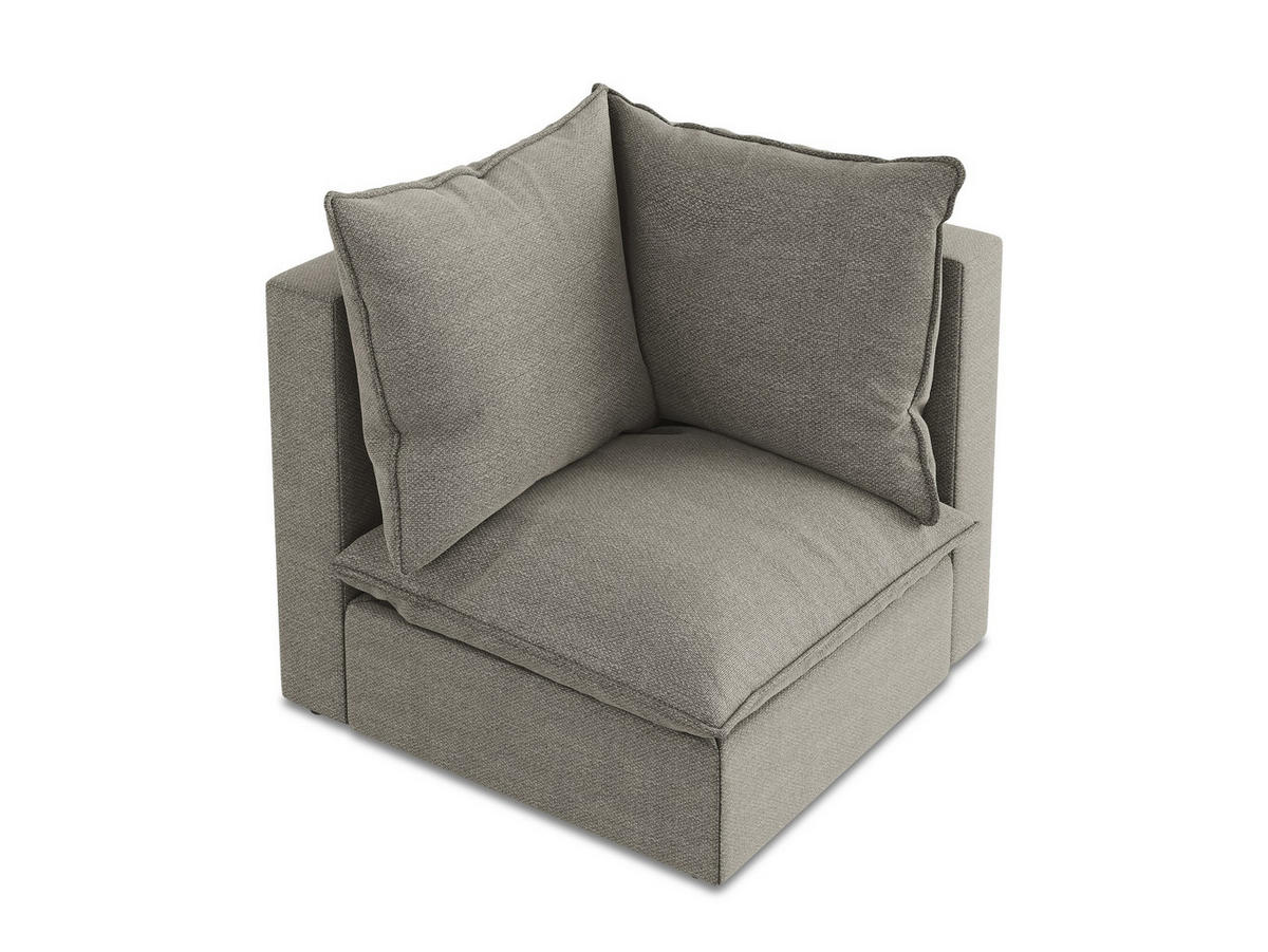 SOFAELEMENT Bouclé Stoff Grau - Schwarz/Grau, Holzwerkstoff/Kunststoff (90/77/90cm) - Makamii