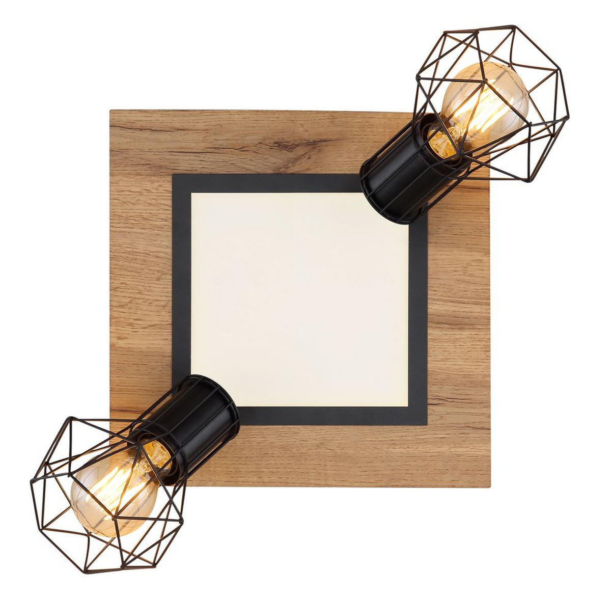 LED DECKENLEUCHTE PRISKA Braun Holzoptik - Braun, Metall (30/30/22.5cm)