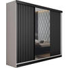 SCHIEBETÜRENSCHRANK MALANI - Weiß und Graphit 200x205x59 cm - Graphitfarben/Weiß, Holzwerkstoff (200/205/59cm) - Kier Furniture