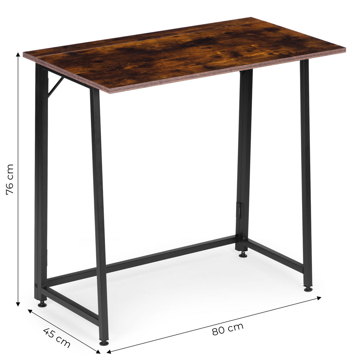 SCHREIBTISCH ARLO Nussbaum Rustikal - Schwarz - Nussbaumfarben/Schwarz, Holzwerkstoff (45/80/76cm) - Mat-Haus