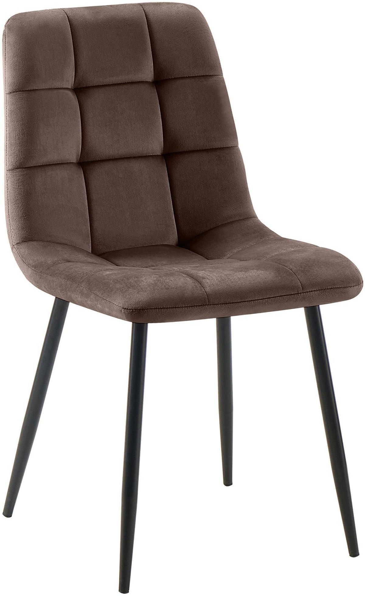 STUHL Samt Braun - Schwarz/Braun, Textil/Metall (45/84/55cm) - CLP