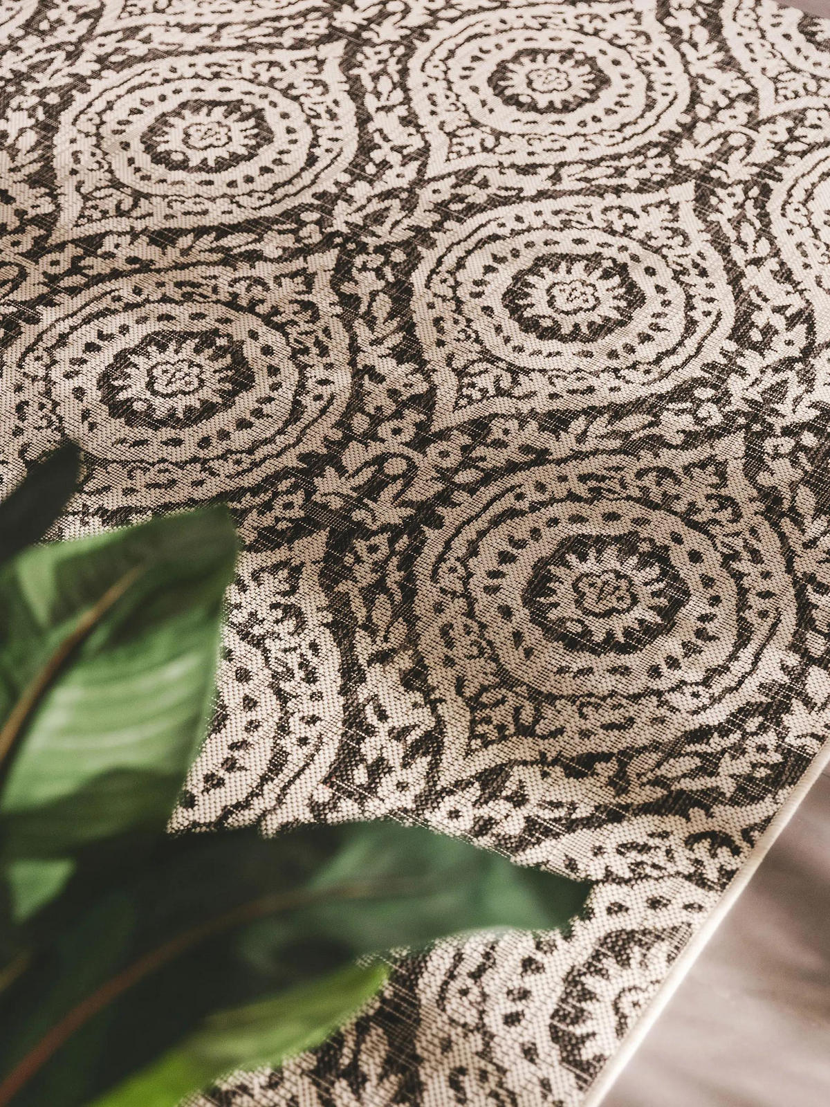 OUTDOORTEPPICH Cleo Weiß/Schwarz 240x340 cm - Weiß, Textil (240/340cm) - benuta Nest