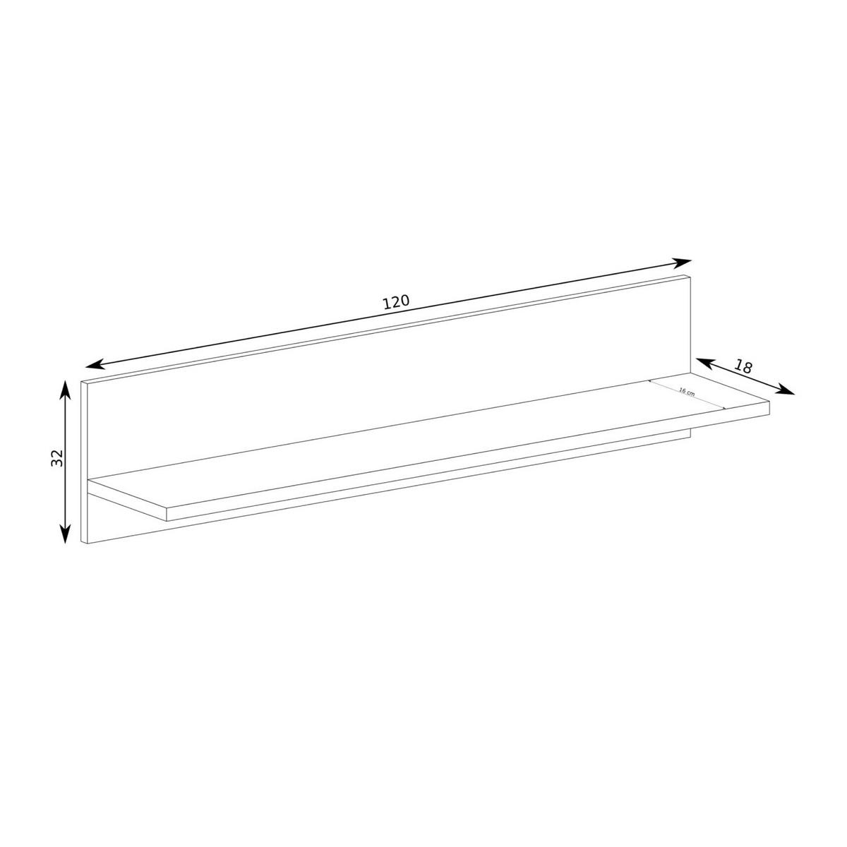 WANDBOARD Cali C-9 120 x 32 x 18 cm Eiche Artisan - Eiche Artisan, Holzwerkstoff (120/32/18cm) - Koseto