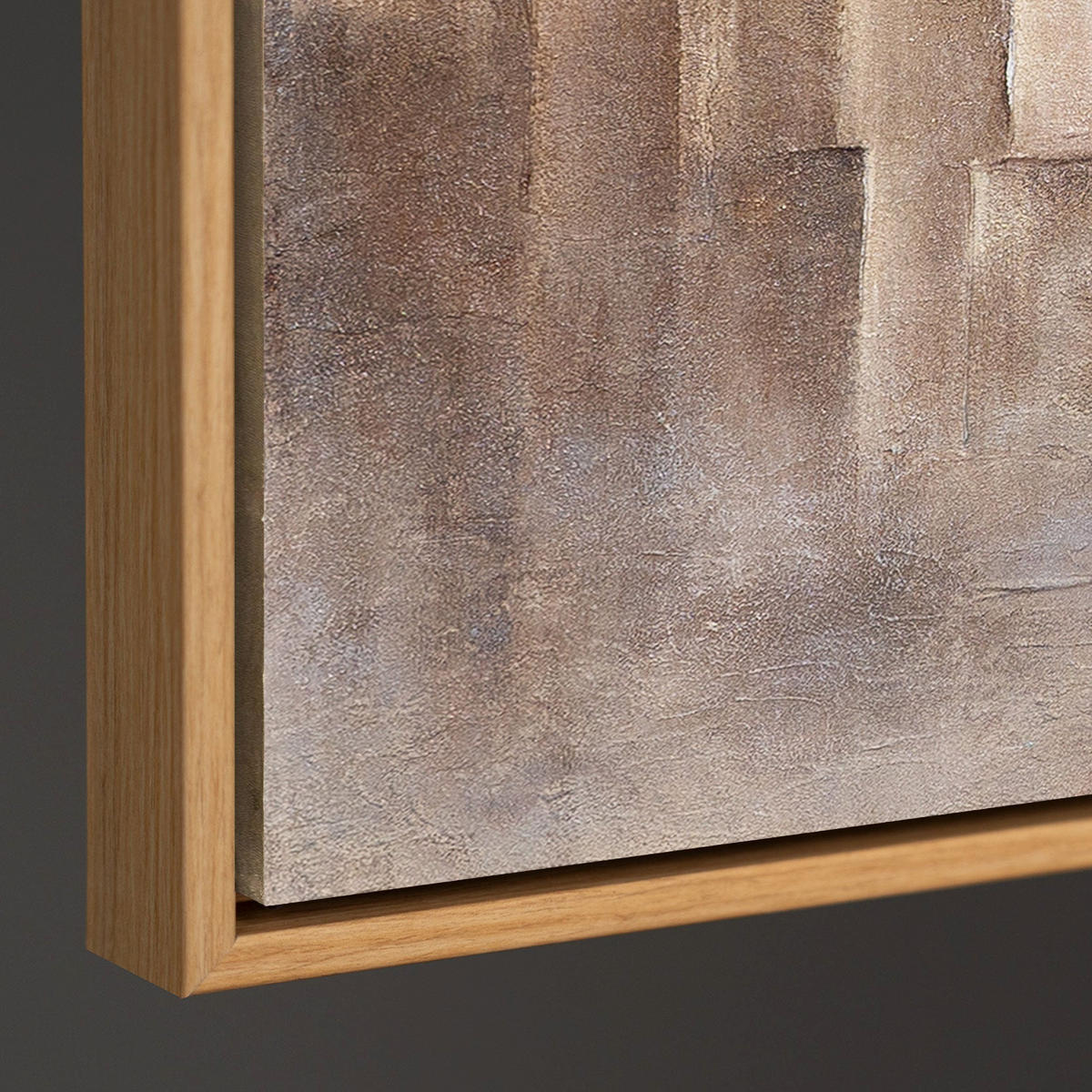 GEMÄLDE Grenzen der Illusion Schattenfugenrahmen Eichefarben 120x80 cm - Eichefarben, Holz (120/80cm) - YS-art gallery