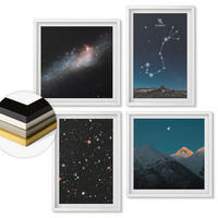 WANDBILDER 4er-Set - 50x50 cm & 40x60 cm Weißer Rahmen - Weltraumlandschaften von Galaxien - Weiß, Kunststoff (50/50cm) - ArtPrintCave