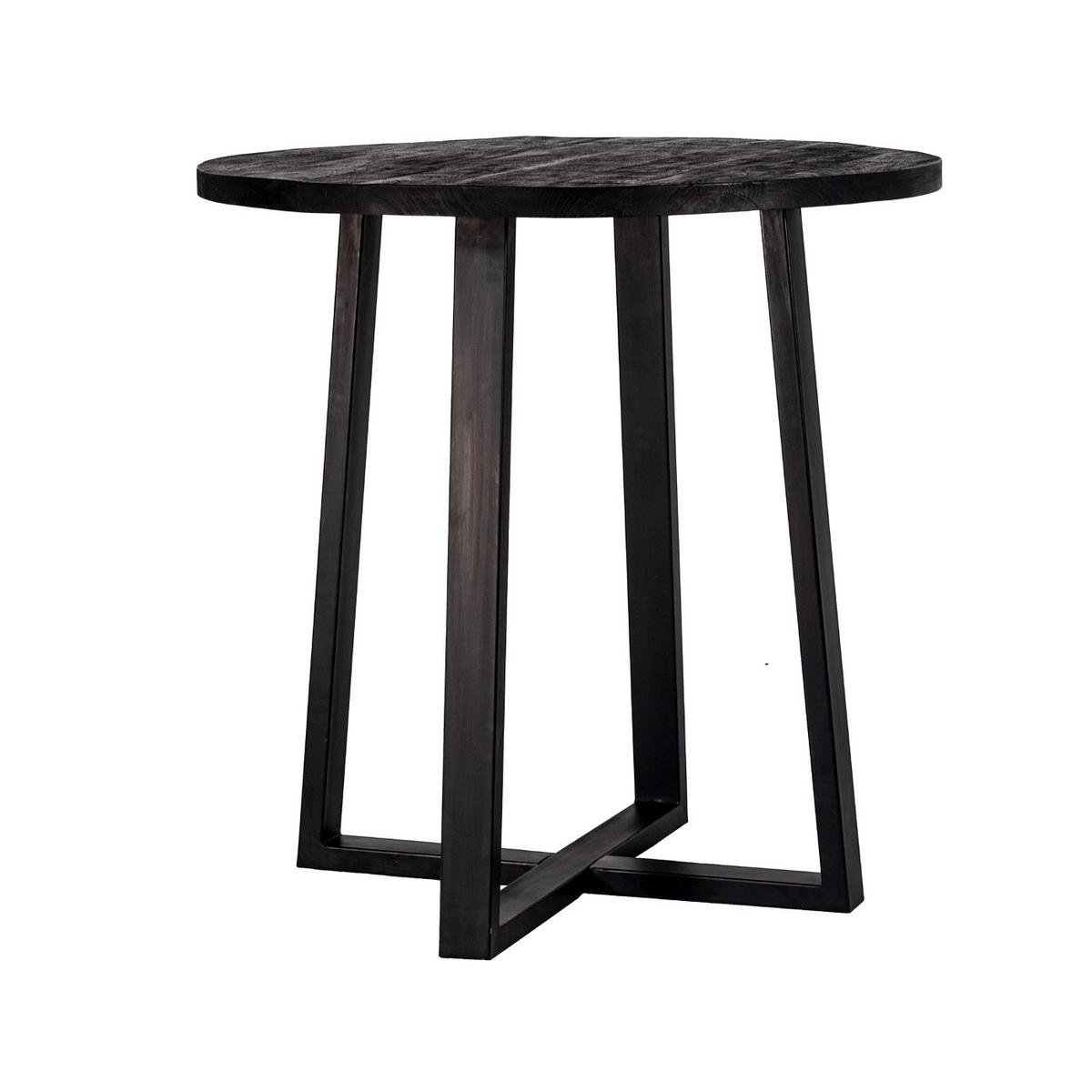 ESSTISCH aus Mangoholz 110x110x90cm, schwarz - Schwarz, Metall (110/110/90cm) - Giga Meubel