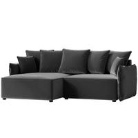 ECKSOFA LEON mit Schlaffunktion und Bettkasten Dunkelgrau - Dunkelgrau, Holzwerkstoff/Kunststoff (250/160cm) - Idohome