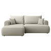 ECKSCHLAFSOFA Ovo Mini Hellbeige Easy-Clean-Samtbezug - Ecru/Schwarz, Kunststoff/Textil (238/156cm) - Selsey