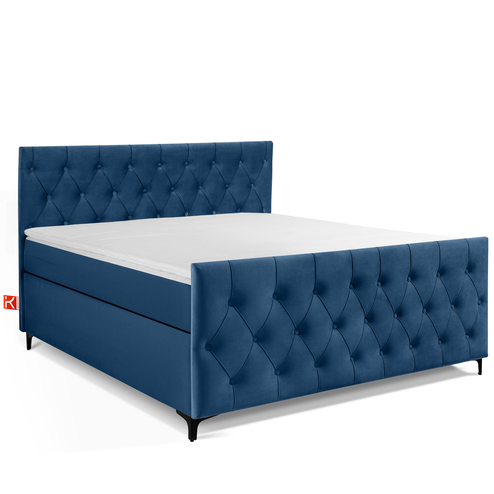 POLSTERBETT ARDEA, Marineblau - Schwarz/Dunkelblau, Holz/Holzwerkstoff (160/200cm) - KONSIMO®
