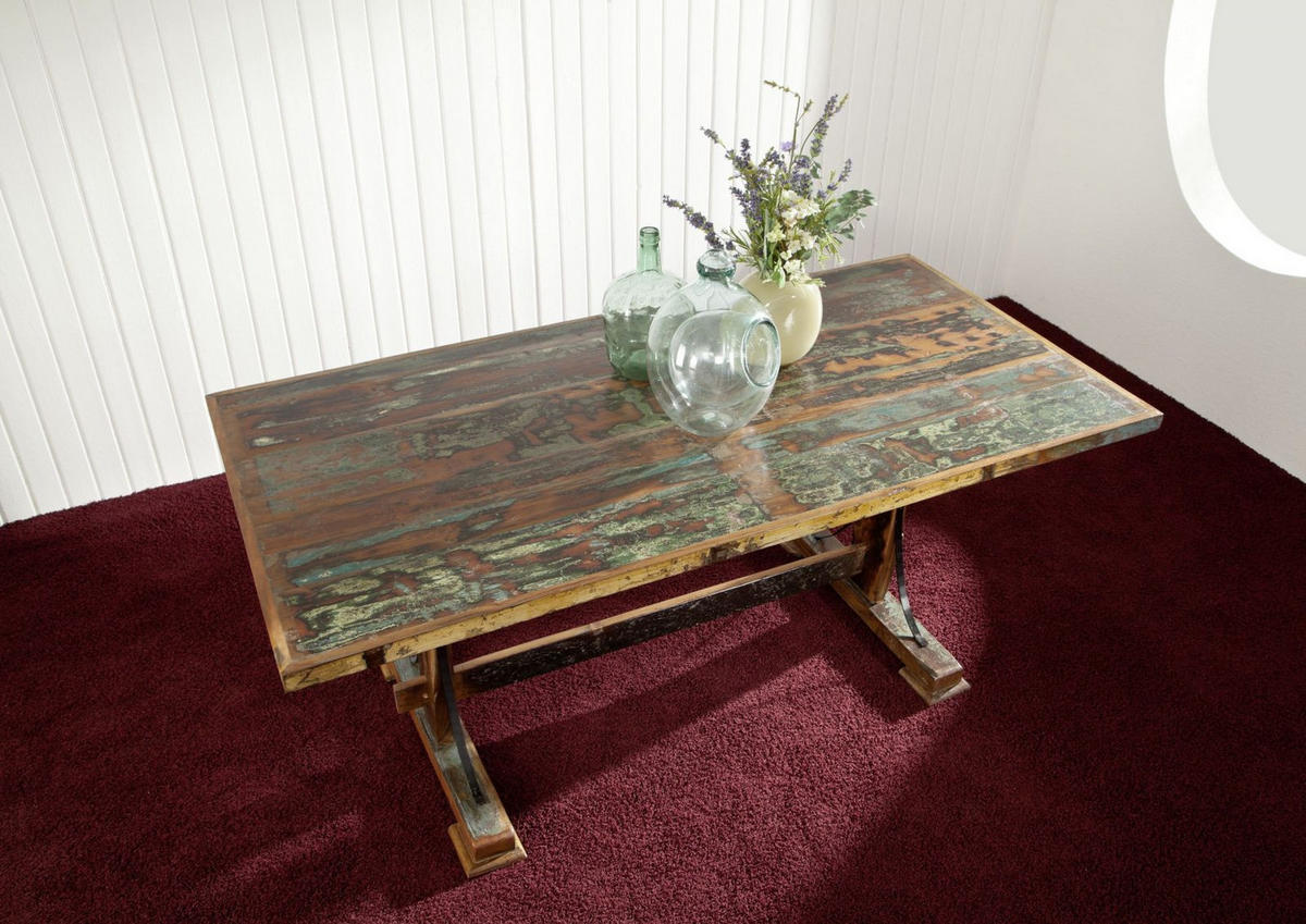 ESSTISCH Altholz 180x90x76 mehrfarbig lackiert NATURE OF SPIRIT #11 - Multicolor, Holz (180/90/76cm) - Massivmoebel24