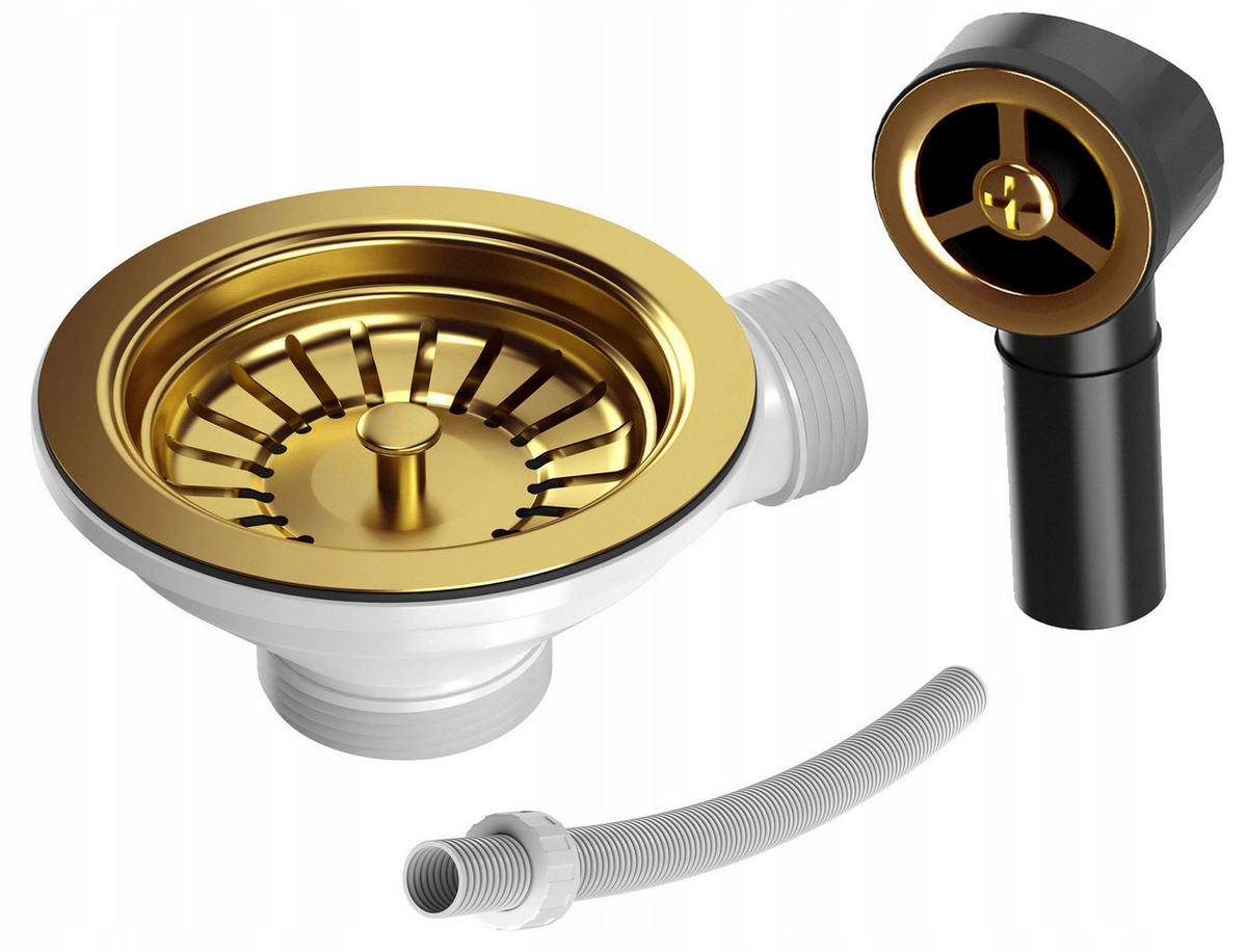 GRANITSPÜLE Trix mit Siphon Batterie - Weiß, Kunststoff/Stein (76/44/13cm) - Granitan