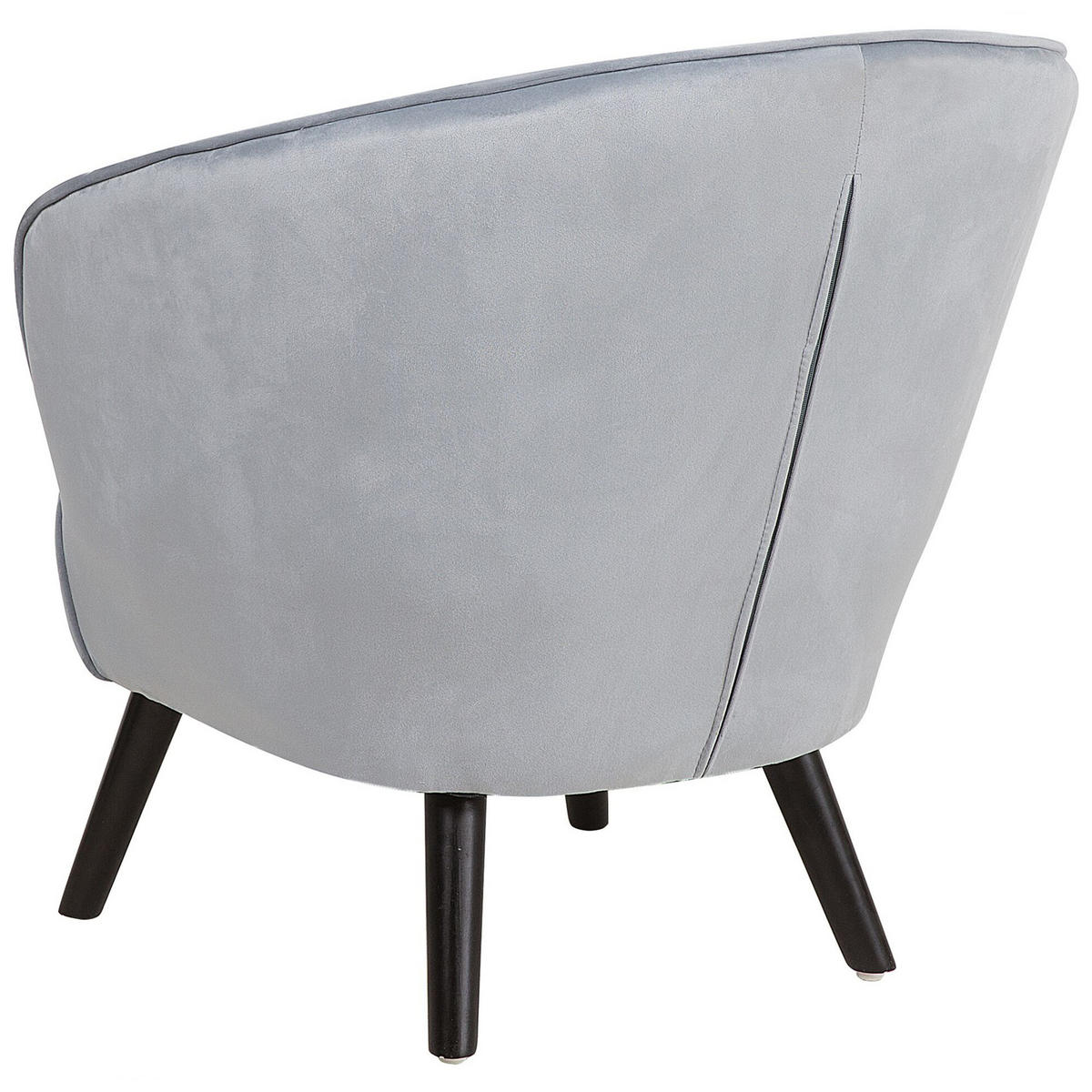 SESSEL Samtstoff Grau Dala - Grau, Holz/Textil (52/76/77cm) - Beliani