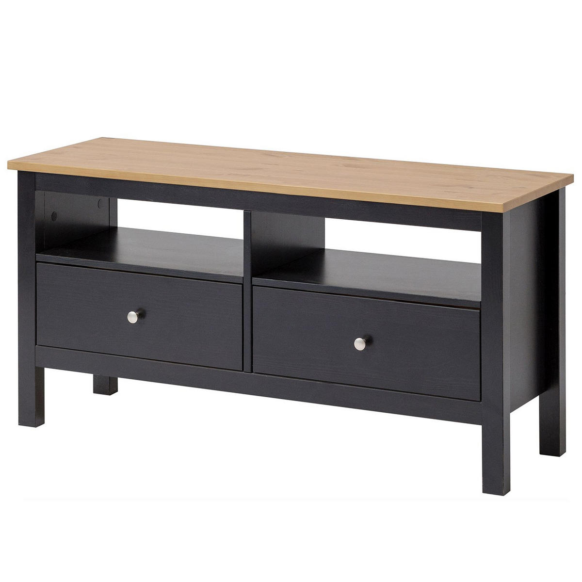 KOMMODE Massivholz 37/110/55 cm - Schwarz, Holz (110/55/37cm) - hagge home