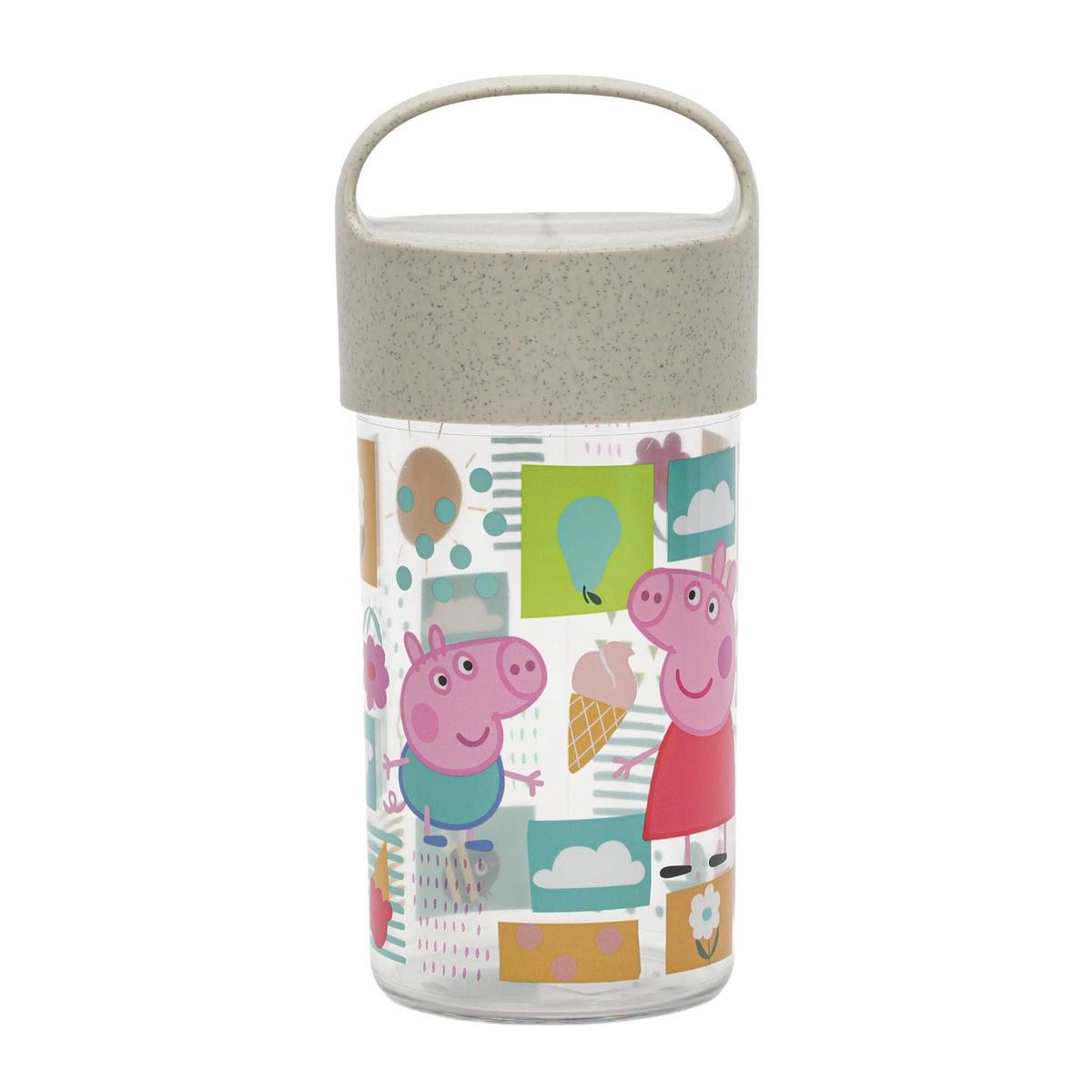 SNACK-/TRINKBEHÄLTER Buddy Peppa Pig 500 ml - Beige, Kunststoff (8.1/17.7/8.1cm)