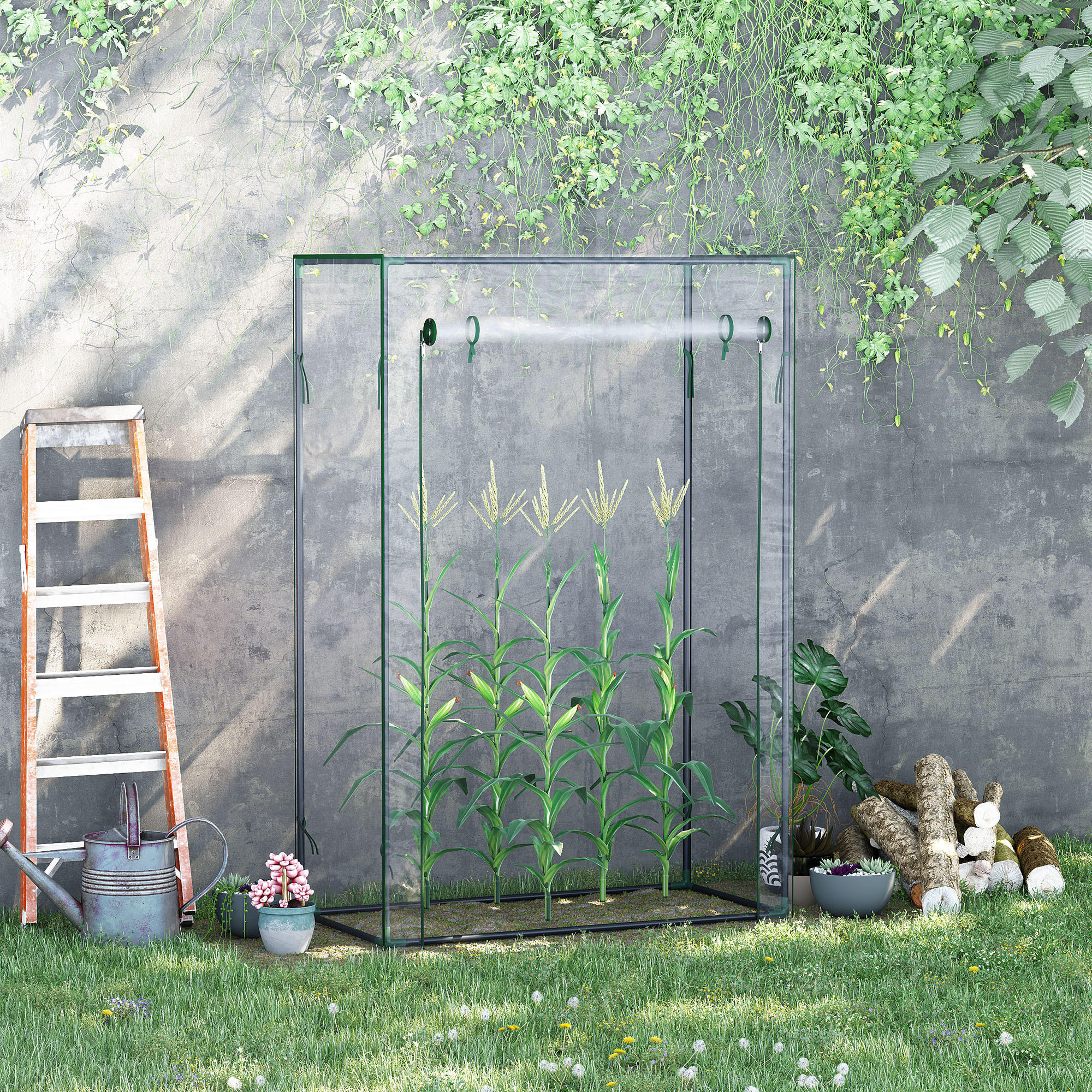 FOLIENGEWÄCHSHAUS, Transparent, Stahl, Kunststoff - Transparent, Metall (50/150/100cm) - Outsunny