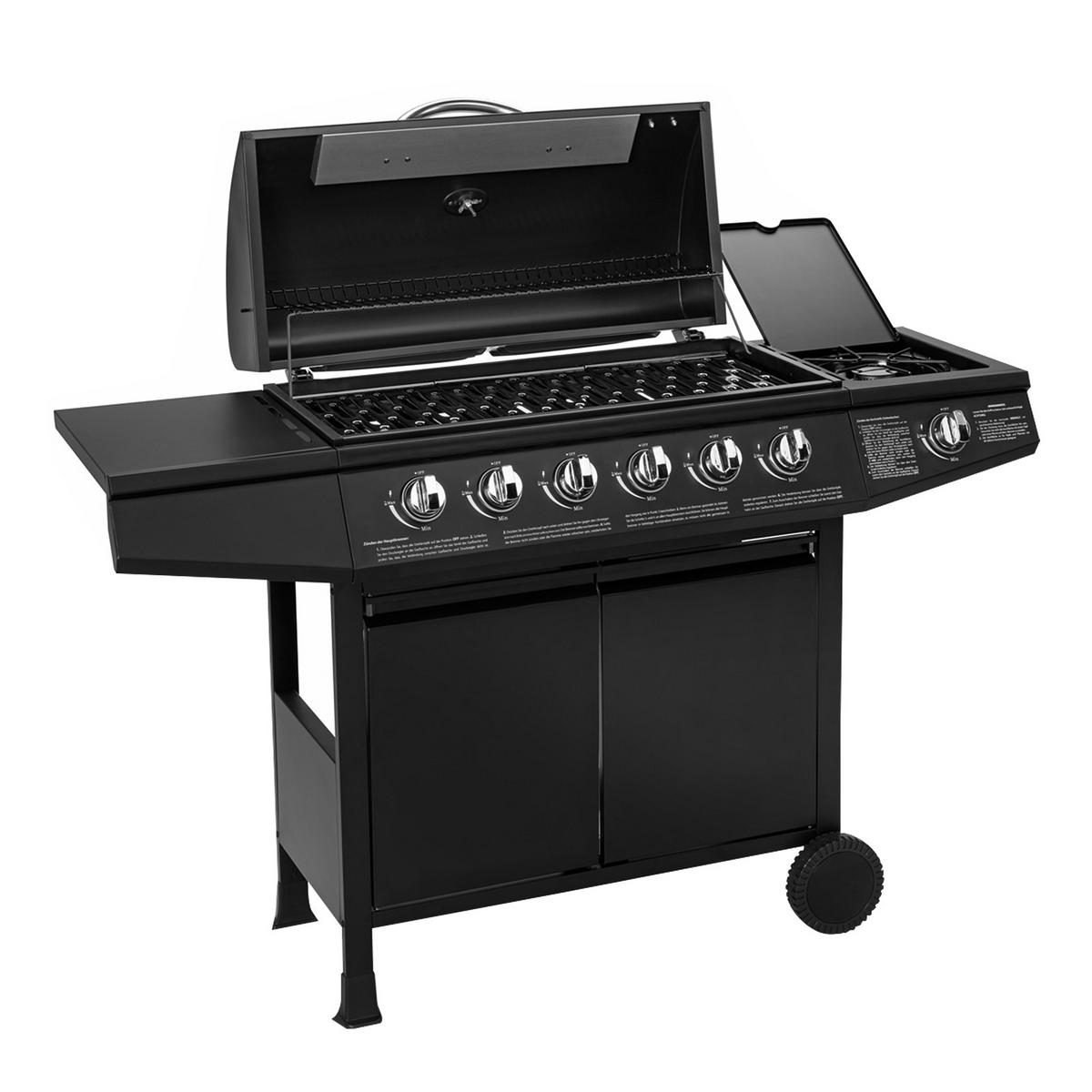 GASGRILL BASIC 6+1 - Schwarz, Metall (141/103/50cm) - TAINO