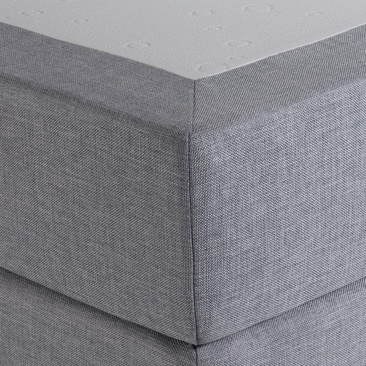 BOXSPRINGBETT 180/200cm Hellgrau President - Hellgrau, Textil (180/200cm) - Beliani