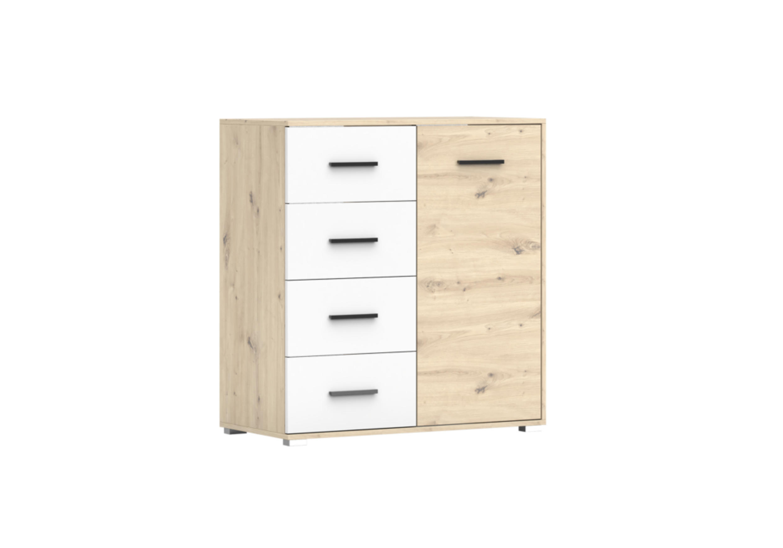 KOMMODE - Highboard Marsylio 1D4S - Eiche Artisan, Holzwerkstoff (90/95/45cm) - Möblo