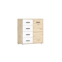 KOMMODE - Highboard Marsylio 1D4S - Eiche Artisan, Holzwerkstoff (90/95/45cm) - Möblo