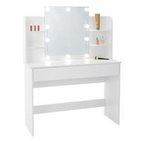 TOALETNÍ STOLEK s LED osvětlením 108x40x140 cm bílý z MDF - bílá, kompozitní dřevo (40/140/108cm) - ML-DESIGN