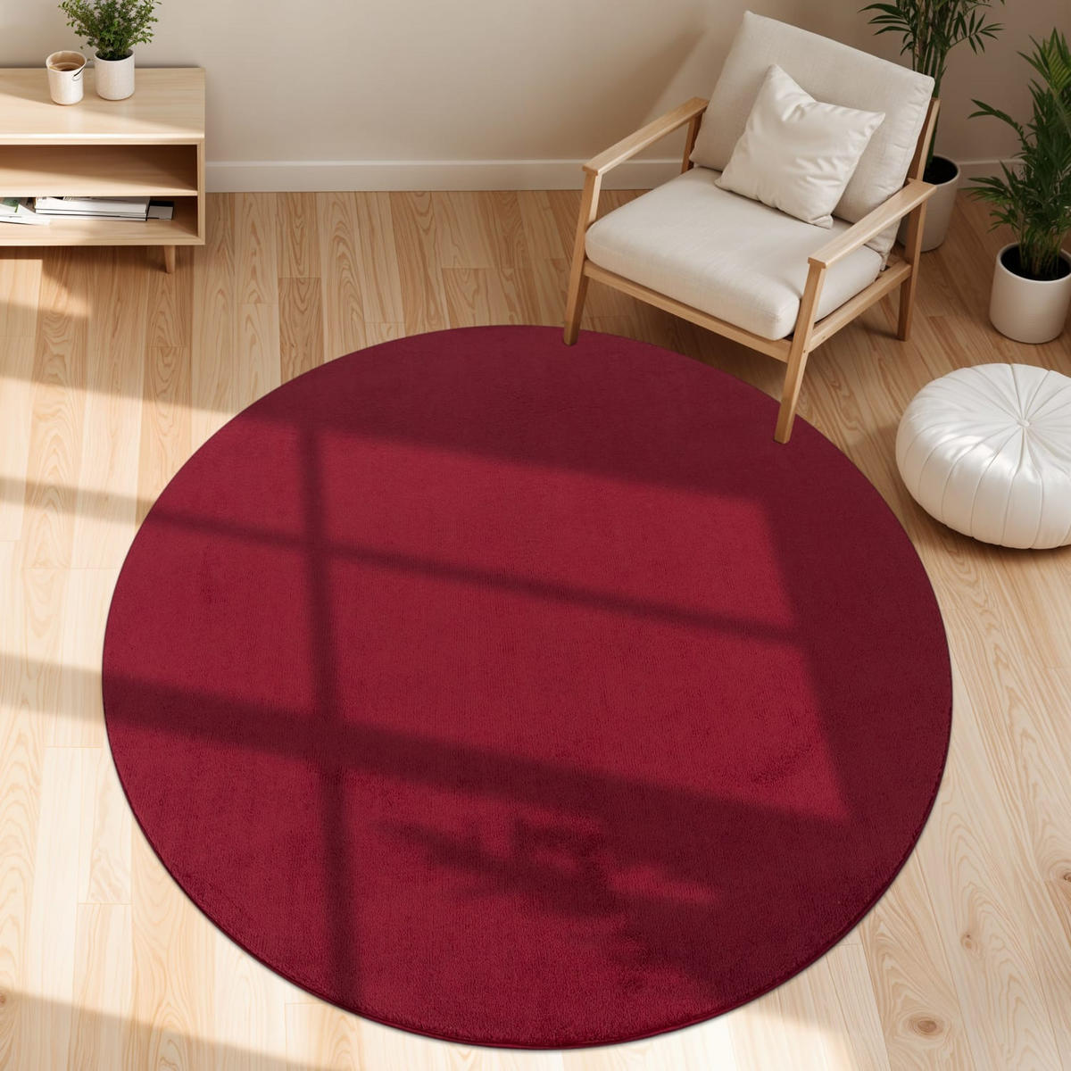 KURZFLORTEPPICH 120/120 cm Cadiz 630 - Rot, Kunststoff (120/120cm) - Paco Home